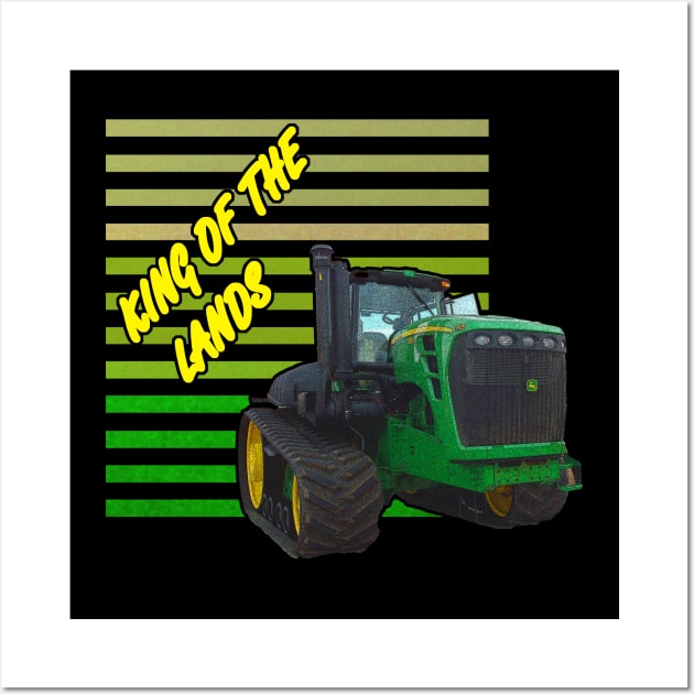 King of the lands retro - american tractor Wall Art by WOS